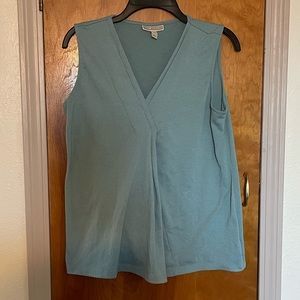 Blue pleated blouse
